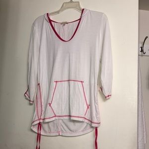 PH8 By Bebe Workout Loose White and Pink Hoodie